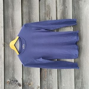 Justice navy blue crew neck long sleeve t-shirt girls uniform basic - size 16